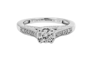 9ct White Gold Diamond Engagement Ring 0.81ct