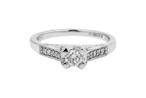 9ct White Gold Diamond Engagement Ring 0.50ct