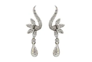 18ct White Gold Diamond Drop Down Earrings 0.62ct 2.6g