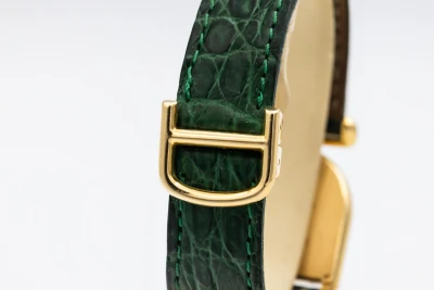 Cartier Calandre 22mm Green Leather 40040 Circa 1980s