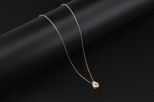 Gold Plated Sterling Silver Lab Grown Pear Cut Diamond Necklace 1.00ct