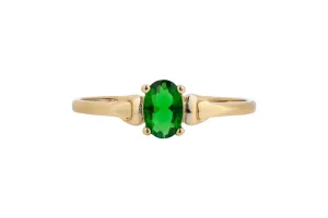 9ct Yellow Gold Green Stone Ring 1g