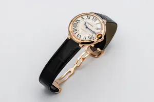 Cartier Ballon Bleu 42mm 18ct Rose Gold Black Leather W6900651 2012