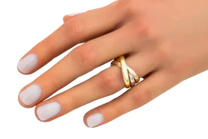 Cartier Trinity Ring 18ct Yellow, White & Rose Gold Size 56 9.15g