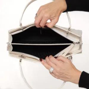 Christian Dior East West Off White Leather Cannage Bag