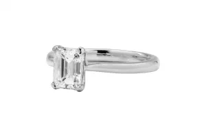 Platinum Emerald Cut Diamond Engagement Ring 1.36ct