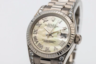 Rolex Lady DateJust 26mm 18ct White Gold Presidential 179239 2003