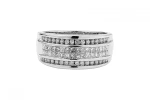 14ct White Gold Mens Diamond Ring App 1.46cts 5.2g