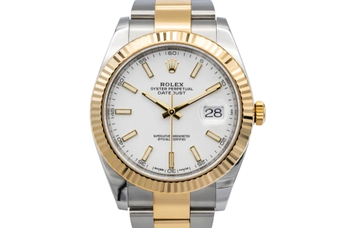 Rolex DateJust 41mm Steel & 18ct Yellow Gold White Oyster 126333 2017