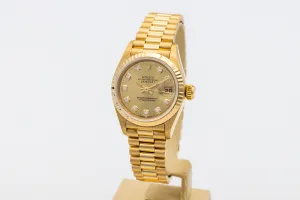 Rolex Lady DateJust 26mm 18ct Yellow Gold Presidential 69178 1993