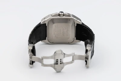 Cartier Santos 100XL 41mm Chronograph Black Leather W20090X8 2011