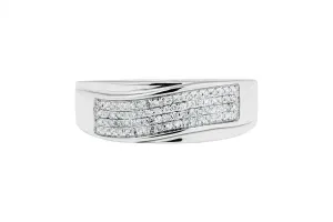 9ct White Gold Mens Diamond Ring 0.76ct