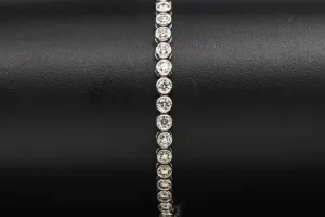 18ct White Gold Diamond Tennis Bracelet With Milligrain Finishing 3.24ct