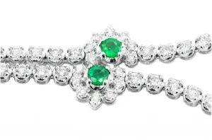 18ct White Gold Diamond and Emerald Necklace 3.61cts