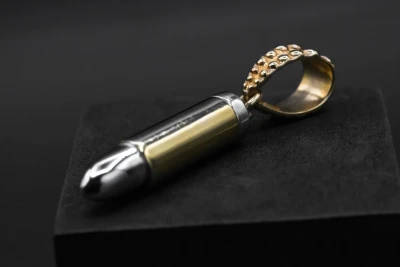 9ct Yellow And White Gold Bullet Pendant 11.2g