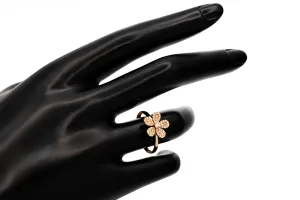 18ct Rose Gold Diamond Flower Ring 0.32ct 2.6g