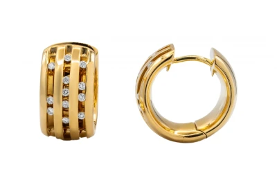 18ct Yellow Gold Diamond Huggie Earrings 0.24ct