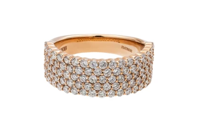 18ct Rose Gold Round Brilliant Diamond Eternity Ring 1.89ct