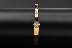 9ct Yellow Gold Cubic Zirconia Snowflake Baby Bangle 3.3g