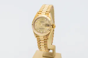 Rolex Lady DateJust 26mm 18ct Yellow Gold Presidential 69178 1989