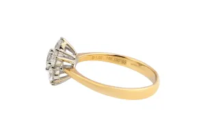 18ct Yellow Gold Diamond Cluster Ring 1.00ct