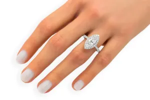 Platinum Marquise Diamond Engagement Ring 2.17ct GIA Certified 6.2g