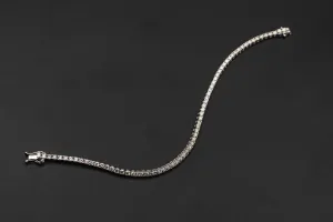14ct White Gold Diamond Tennis Bracelet 3.40ct