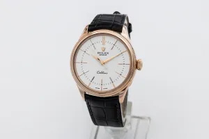 Rolex Cellini 39mm Black Leather 18ct Rose Gold 50505 2019