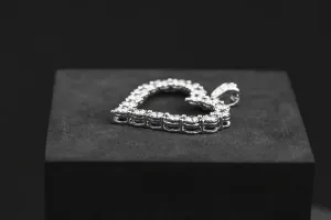 9ct White Gold Diamond Heart Pendant 1ct