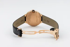 Cartier Ballon Bleu 42mm 18ct Rose Gold Black Leather W6900651 2012