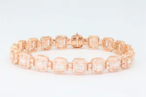 18ct Rose gold Baguette & Brilliant cut VS diamond Bracelet