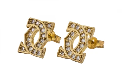 9ct Yellow Gold Cubic Zirconia Stud Earrings