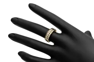 9ct Yellow Gold Double Row Diamond Wedding Band 0.07ct