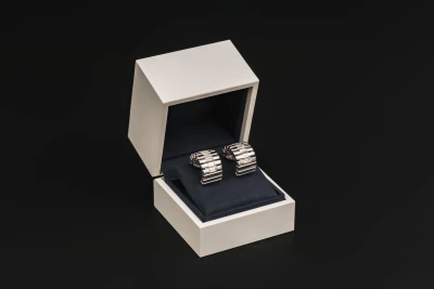 DeBeers Broadwalk Design Baguette Diamond EarHoops 18ct White Gold 1.26ct