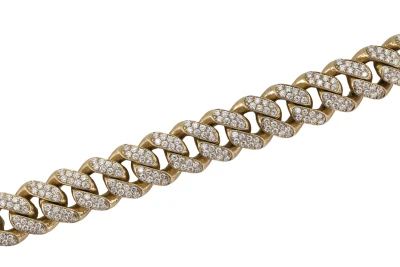9ct Yellow Gold Diamond Cuban Bracelet 4.4ct VS