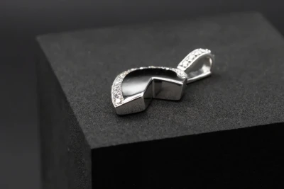 9ct White Gold Diamond Half Heart Pendant 0.35cts