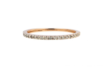 14ct Rose Gold Micro Pave Diamond Ring 0.14ct