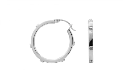 9ct White Gold Hoop Earrings 3.5g