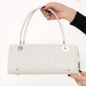 Christian Dior East West Off White Leather Cannage Bag