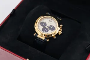 Cartier Pasha de Cartier Chronograph 38mm Dark Blue Leather W3003551/0960 1996