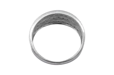 9ct White Gold Diamond Triple Row Band Ring