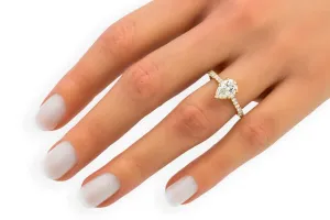 18ct Yellow Gold Lab Diamond Pear Shape Engagement Ring  1.03ct IGI Certified