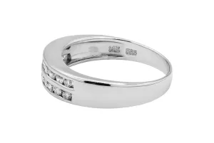 14ct White Gold Double Row Diamond Wedding Band 0.40ct