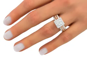 9ct Rose Gold Diamond Mens Ring 1.60ct