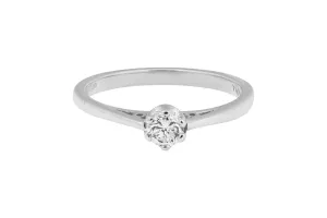 9ct White Gold Diamond Solitaire Engagement Ring 0.25ct