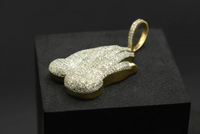 9ct Yellow Gold Diamond Prayer Hands Pendant