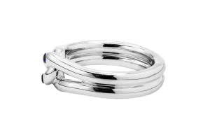 9ct White Gold Crossover Ring With Sapphires