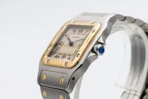 Cartier Santos Galbée 29mm Steel & 18ct Yellow Gold Quartz 187901 1990