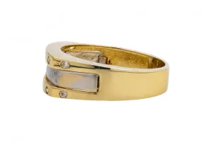 9ct Yellow Gold Cubic Zirconia Mens Ring 4.6g