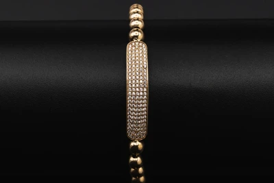 9ct Rose Gold Cubic Zirconia Bracelet 9g